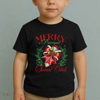 Merry Principal Social Club Pencil Coquette Bow Teacher Xmas Toddler T-Shirt thumb 2