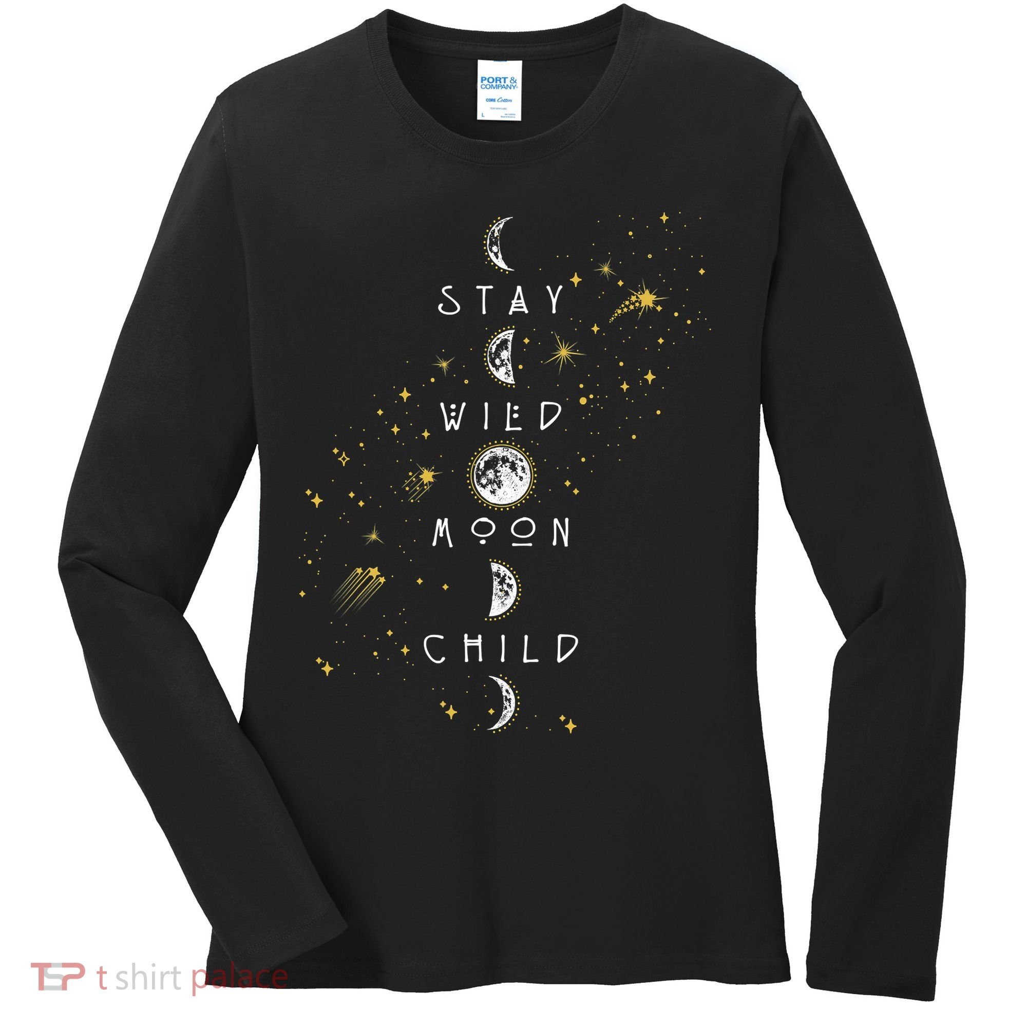 Moon Phase Stay Wild Moon Child Gift Idea Women's Long Sleeve Shirt
