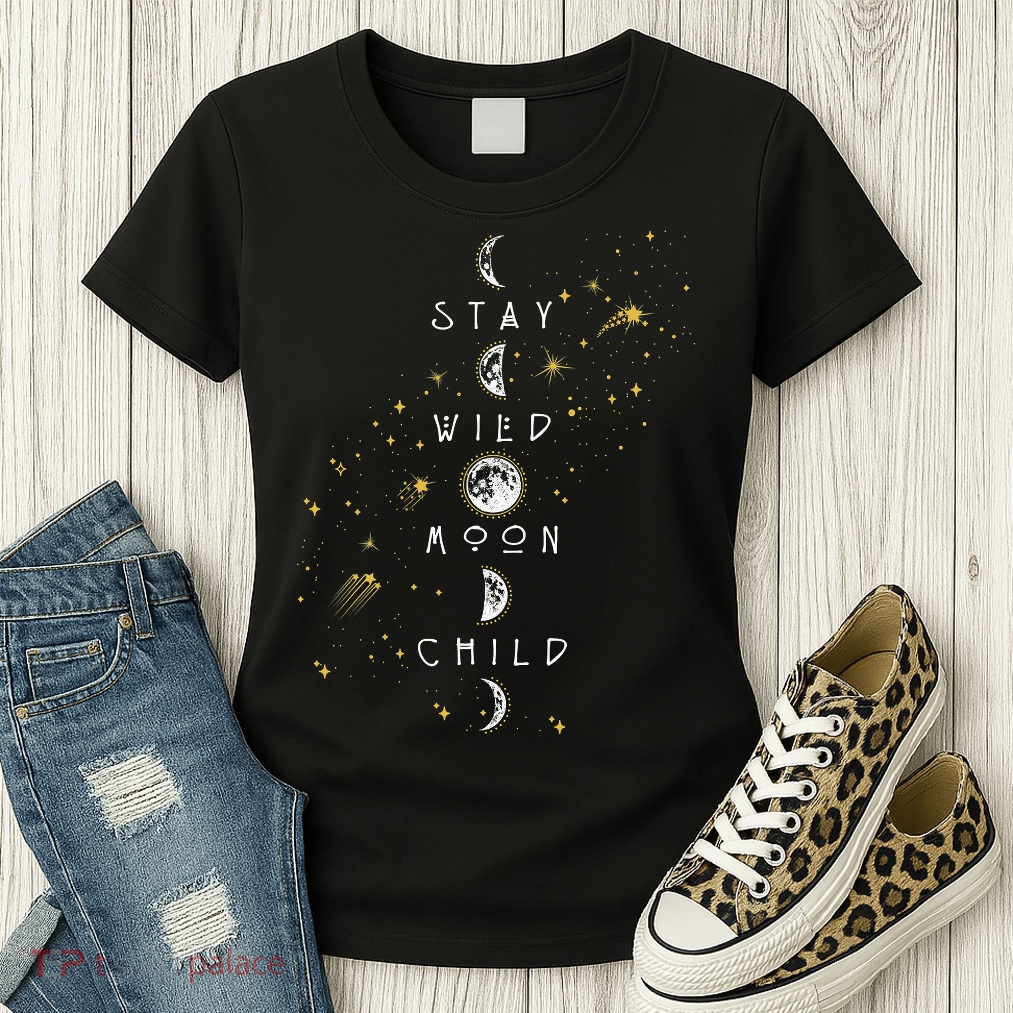 Moon Phase Stay Wild Moon Child Gift Idea Women's T-Shirt