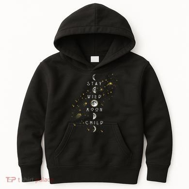 Moon Phase Stay Wild Moon Child Gift Idea Kids Hoodie