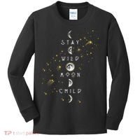 Moon Phase Stay Wild Moon Child Gift Idea Kids Long Sleeve Shirt thumb 0