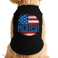 Merica Paint Splatter American USA Flag Doggie Tank thumb 0