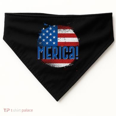 Merica Paint Splatter American USA Flag USA-Made Doggie Bandana