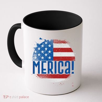 Merica Paint Splatter American USA Flag Coffee Mug