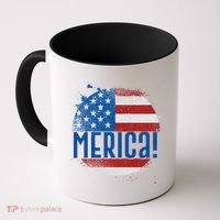 Merica Paint Splatter American USA Flag Coffee Mug thumb 0