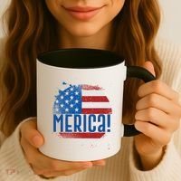 Merica Paint Splatter American USA Flag Coffee Mug thumb 3
