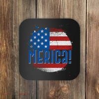 Merica Paint Splatter American USA Flag Coaster thumb 0