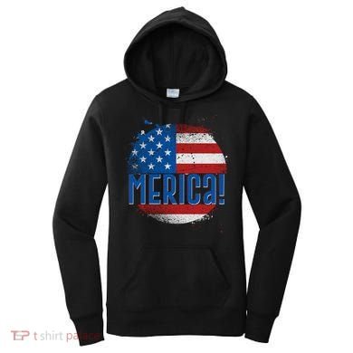 Merica Paint Splatter American USA Flag Women's Hoodie
