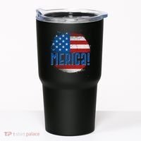 Merica Paint Splatter American USA Flag Tumbler thumb 0