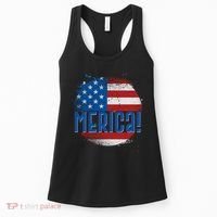 Merica Paint Splatter American USA Flag Women's Tank Top thumb 0