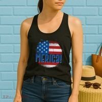 Merica Paint Splatter American USA Flag Women's Tank Top thumb 2