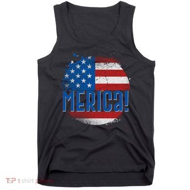 Merica Paint Splatter American USA Flag Tank Top