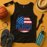 Merica Paint Splatter American USA Flag Tank Top thumb 4