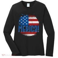 Merica Paint Splatter American USA Flag Women's Long Sleeve Shirt thumb 0