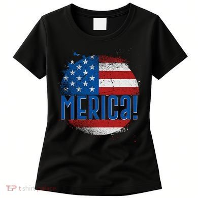 Merica Paint Splatter American USA Flag Women's T-Shirt