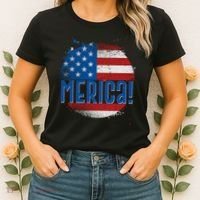 Merica Paint Splatter American USA Flag Women's T-Shirt thumb 2