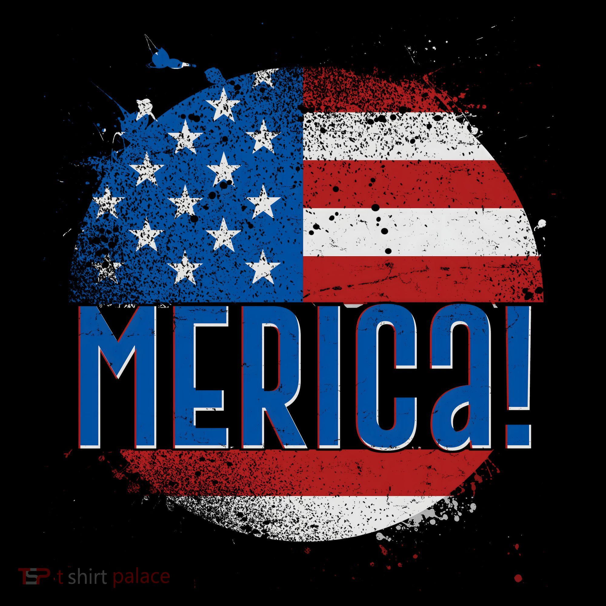 Merica Paint Splatter American USA Flag Kids Sweatshirt