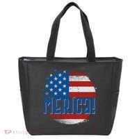 Merica Paint Splatter American USA Flag Tote Bag thumb 0