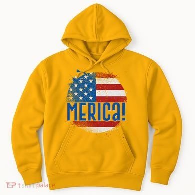 Merica Paint Splatter American USA Flag Hoodie