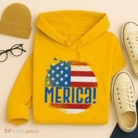 Merica Paint Splatter American USA Flag Hoodie thumb 4