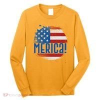 Merica Paint Splatter American USA Flag Long Sleeve Shirt thumb 0