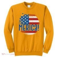 Merica Paint Splatter American USA Flag Sweatshirt thumb 0