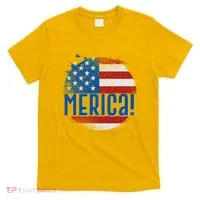 Merica Paint Splatter American USA Flag T-Shirt thumb 0