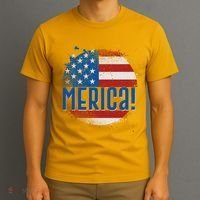 Merica Paint Splatter American USA Flag T-Shirt thumb 3