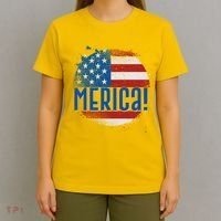 Merica Paint Splatter American USA Flag T-Shirt thumb 4