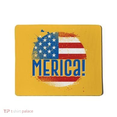 Merica Paint Splatter American USA Flag Mousepad