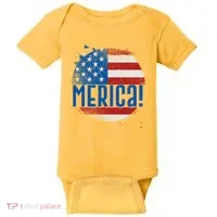 Merica Paint Splatter American USA Flag Baby Bodysuit thumb 0