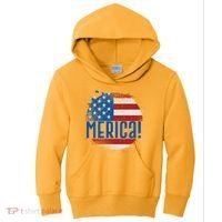 Merica Paint Splatter American USA Flag Kids Hoodie thumb 0