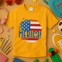 Merica Paint Splatter American USA Flag Kids T-Shirt thumb 3