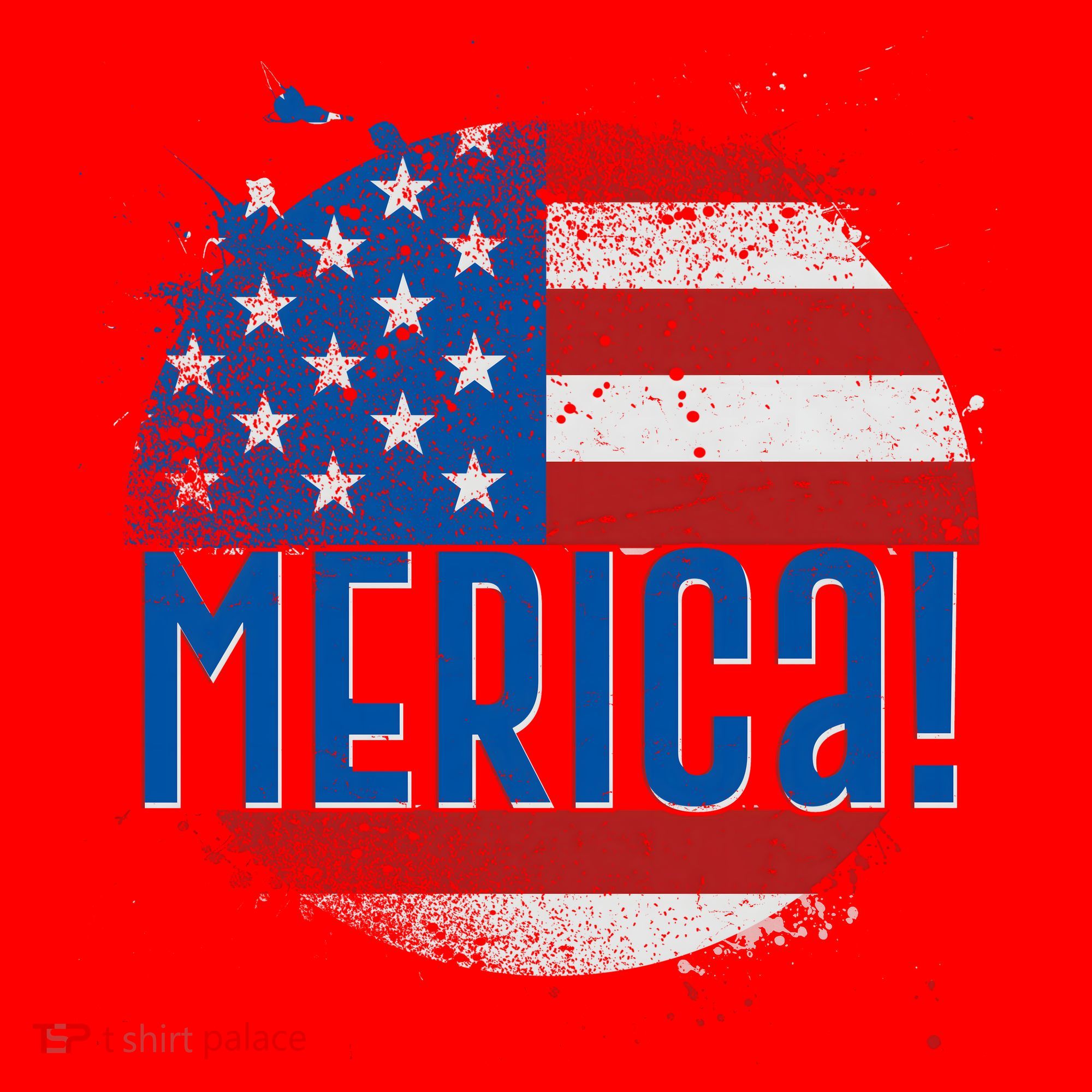 Merica Paint Splatter American USA Flag Santa Hat
