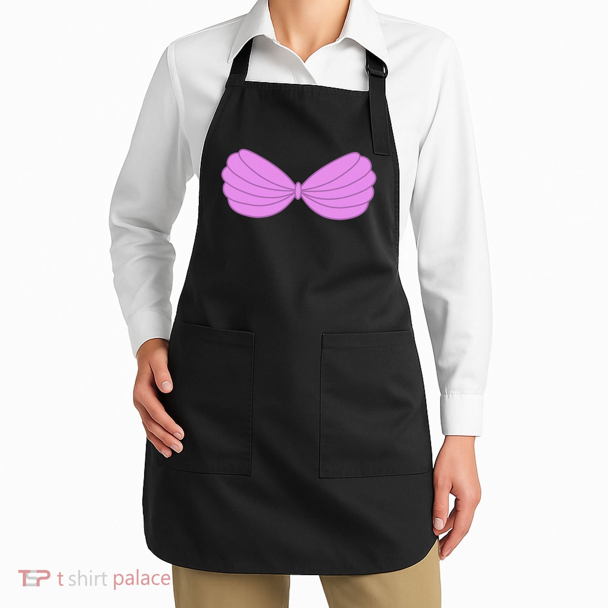 Mermaid Purple Seashell Bra Summer Halloween Love Apron
