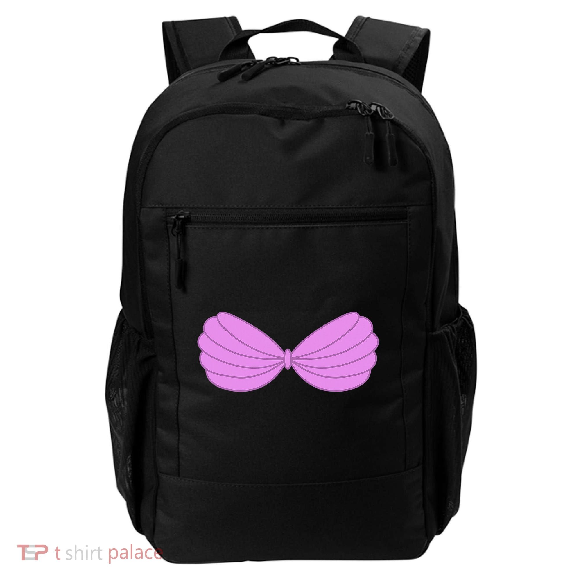 Mermaid Purple Seashell Bra Summer Halloween Love Backpack