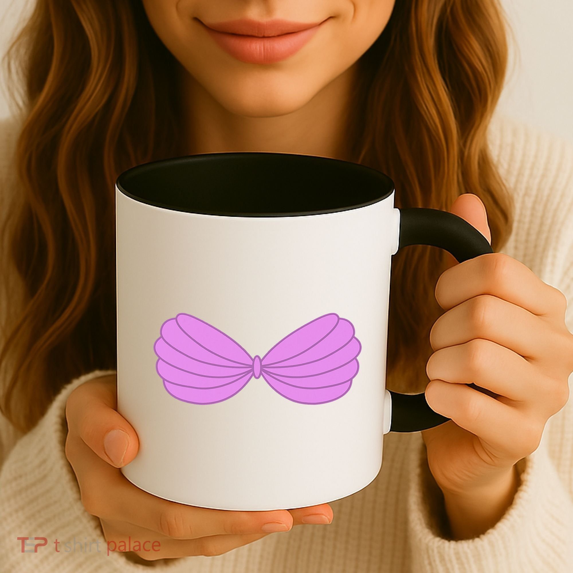 Mermaid Purple Seashell Bra Summer Halloween Love Coffee Mug