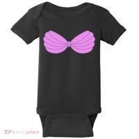Mermaid Purple Seashell Bra Summer Halloween Love Baby Bodysuit thumb 0