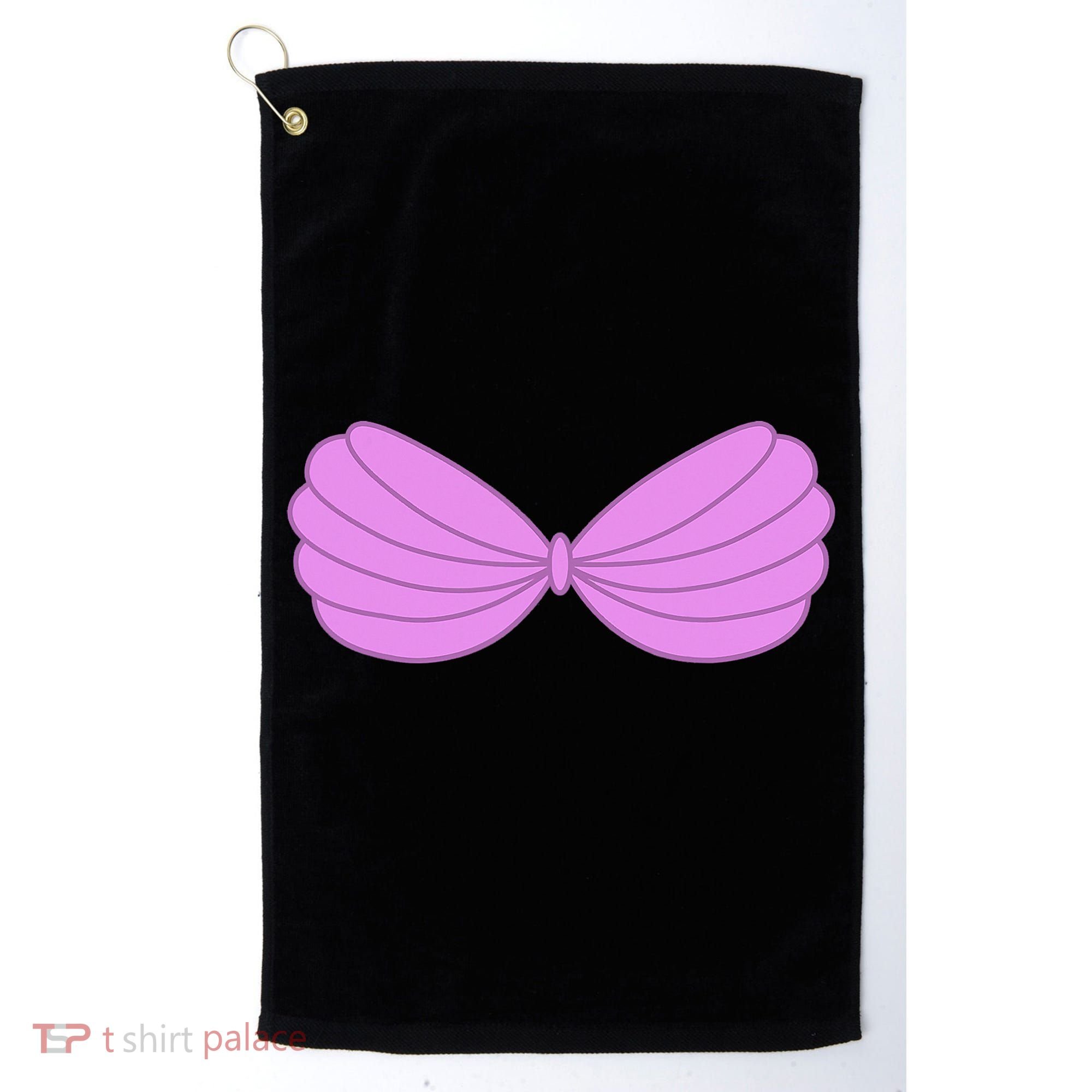 Mermaid Purple Seashell Bra Summer Halloween Love Golf Towel
