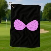 Mermaid Purple Seashell Bra Summer Halloween Love Golf Towel thumb 1