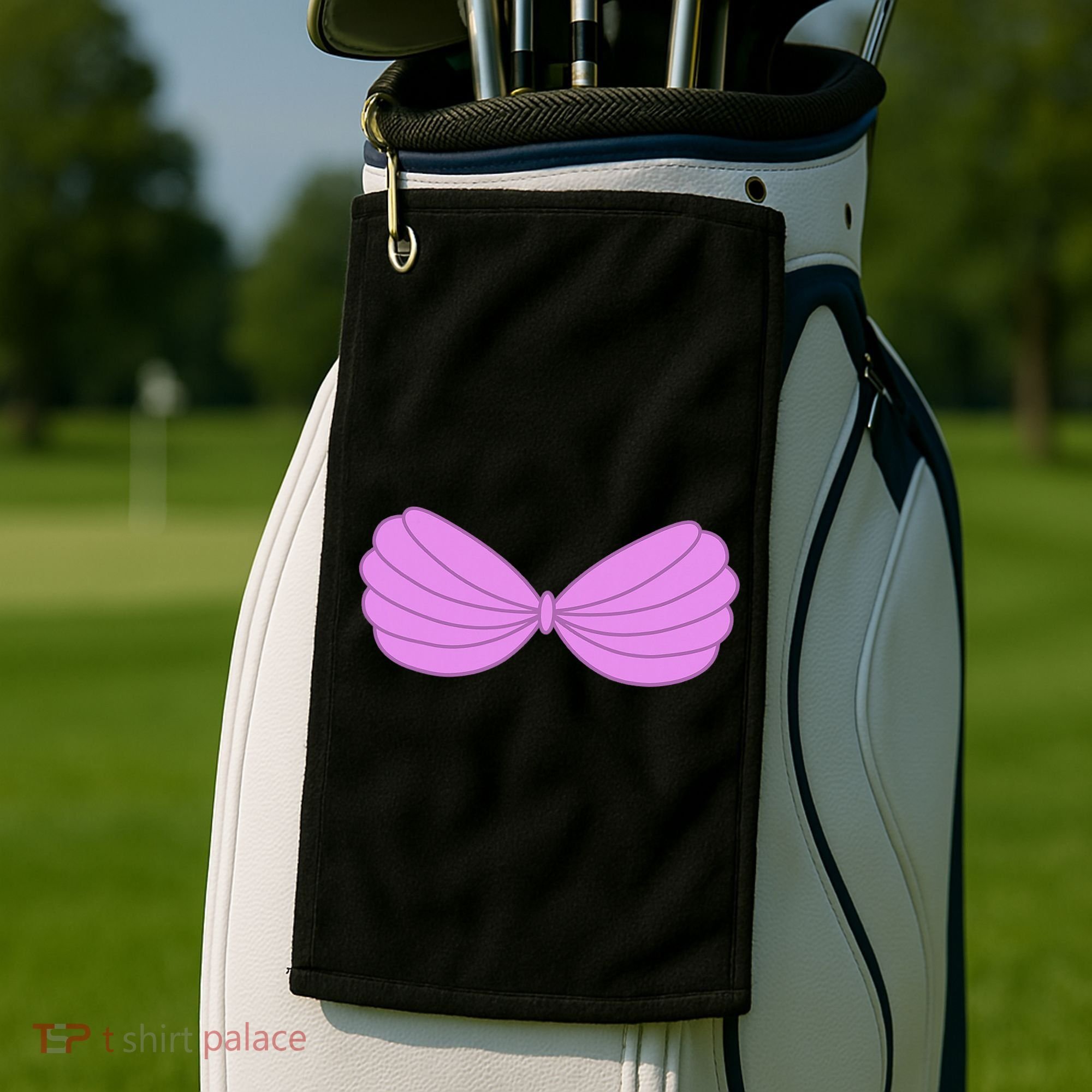 Mermaid Purple Seashell Bra Summer Halloween Love Golf Towel