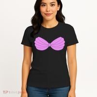 Mermaid Purple Seashell Bra Summer Halloween Love Women's T-Shirt thumb 4