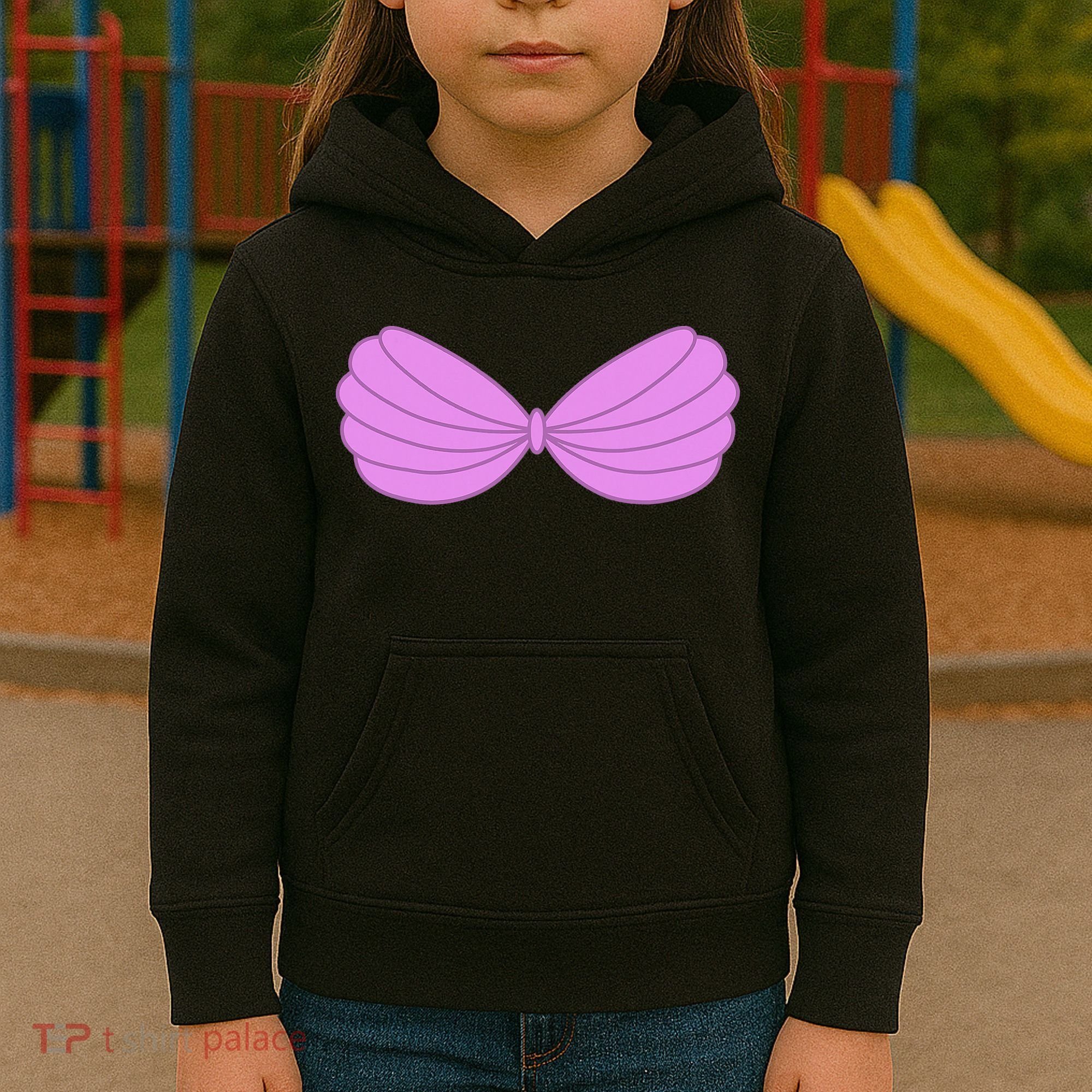Mermaid Purple Seashell Bra Summer Halloween Love Kids Hoodie