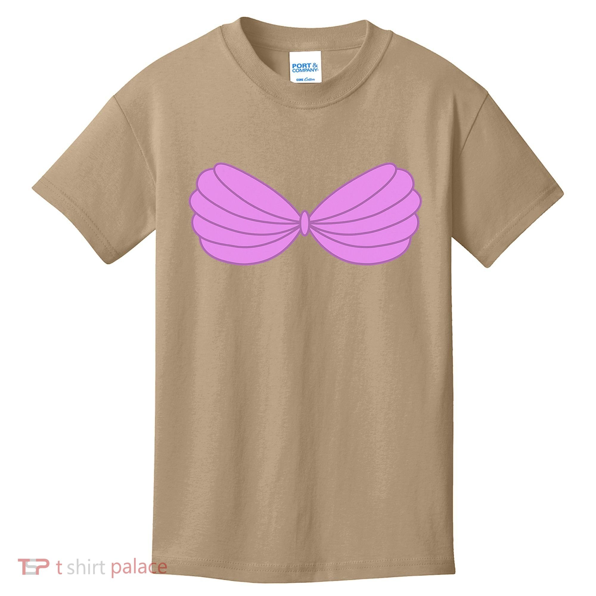 Mermaid Purple Seashell Bra Summer Halloween Love Kids T-Shirt