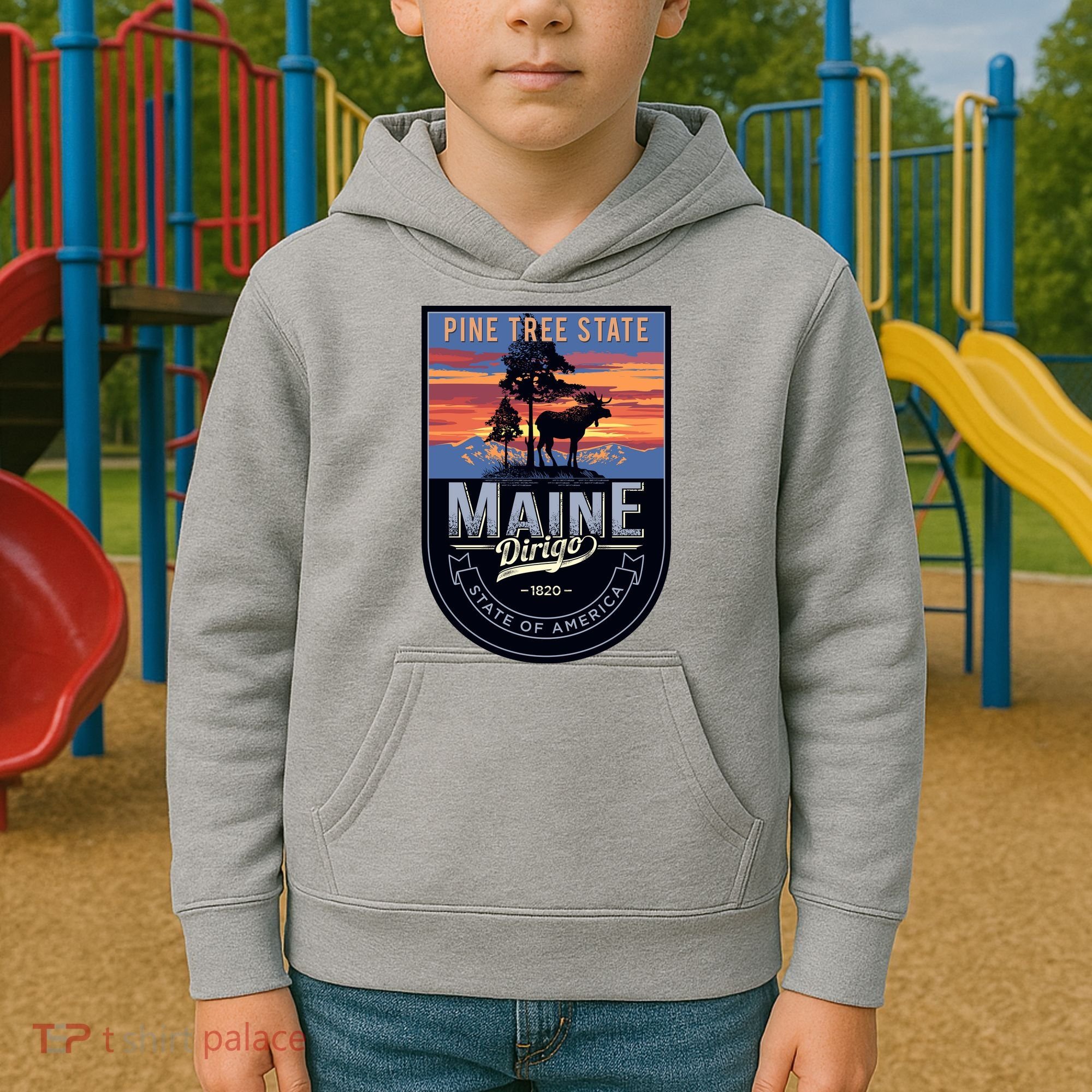Main Pine Tree State Kids Hoodie