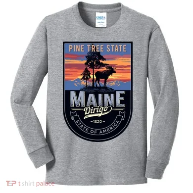 Main Pine Tree State Kids Long Sleeve Shirt