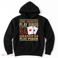 Mens Poker Texas Holdem Real Grandpas Play Poker Funny Granddad Hoodie thumb 0