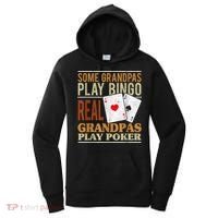 Mens Poker Texas Holdem Real Grandpas Play Poker Funny Granddad Women's Hoodie thumb 0