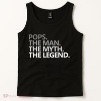Mens POPS THE MAN THE MYTH THE LEGEND Father's Day Gift Tank Top thumb 2
