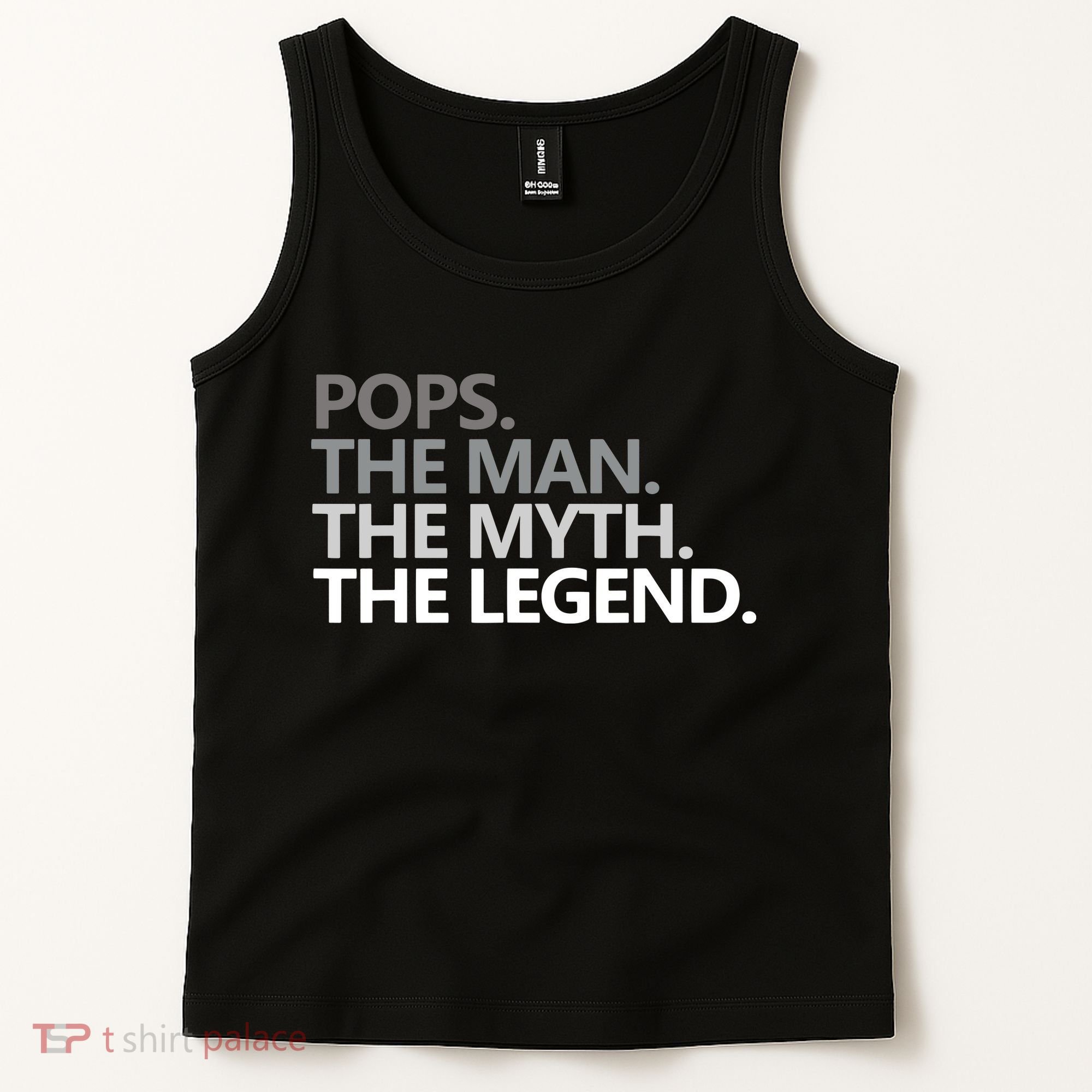 Mens POPS THE MAN THE MYTH THE LEGEND Father's Day Gift Tank Top
